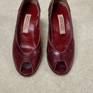 Vintage Bandolino Women's Red Peep Toe Shoes